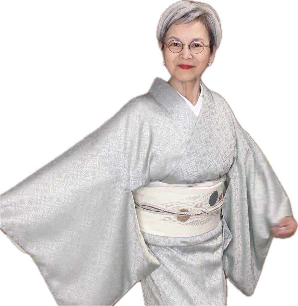 単のお召しに夏帯