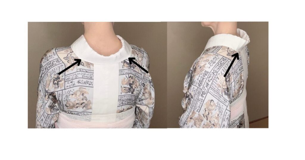 襦袢を体にしっかり沿わす