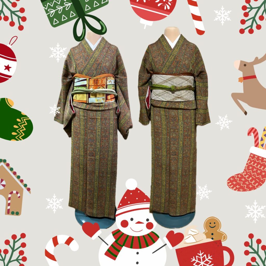 帯でクリスマス感を出したコーディネート