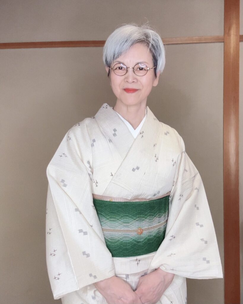 長井縮と羅の帯。２０２５年９月の装い