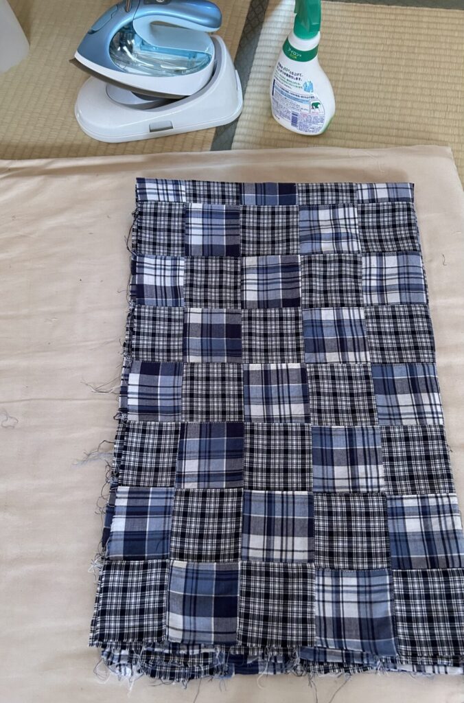 洗って乾いたあとアイロンをかけた生地