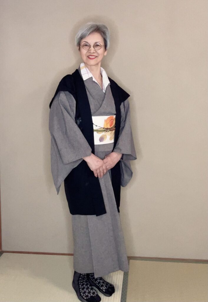 羽織が帯の可愛さを自然に引き立てています