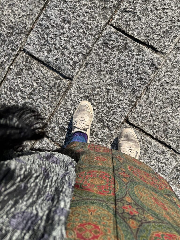 スニーカーとSOU・SOUのハイソックスで散策も軽快