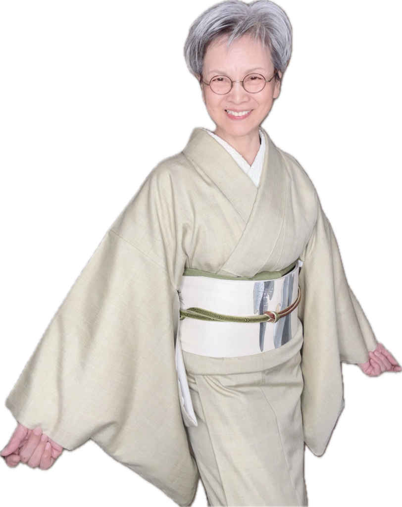 軽くて柔らかい結城紬に螺鈿の名古屋帯の安心コーディネート