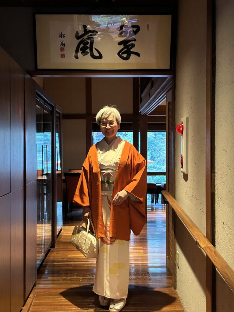 姉の付下げで嵐山翠嵐でランチにいきました