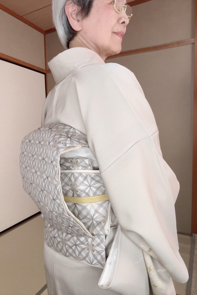 ヒートテックブラトップ+長襦袢の上に着物を着ました