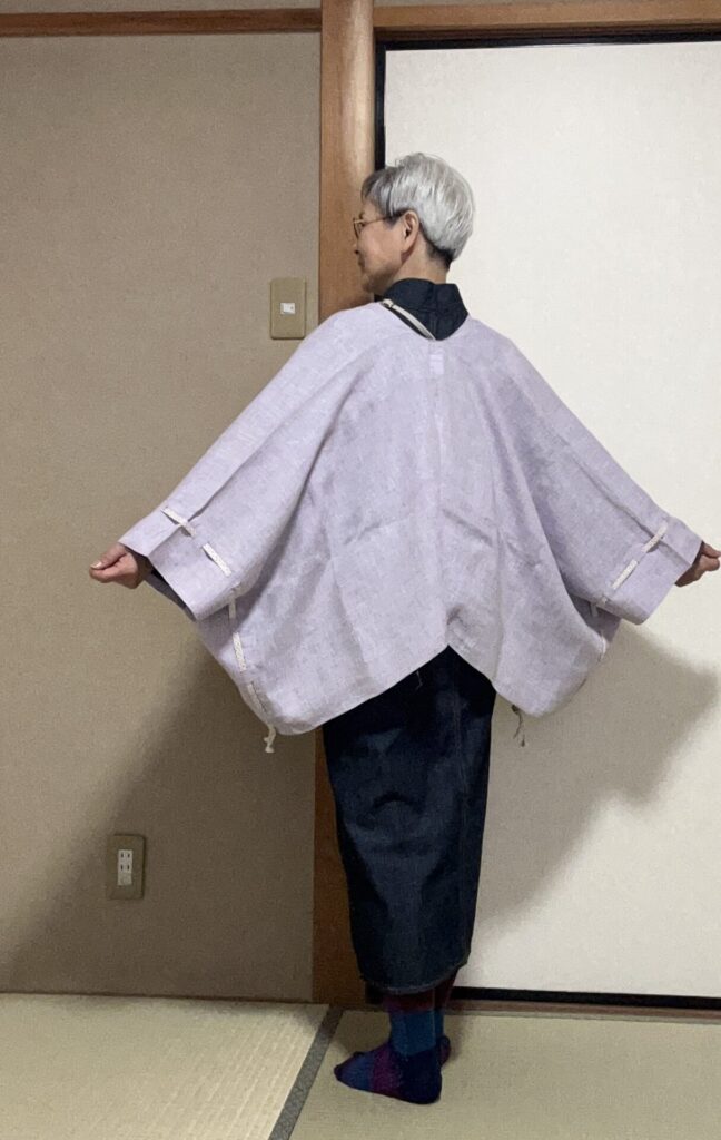 5月のイベントにデニム着物に麻の羽織もの
