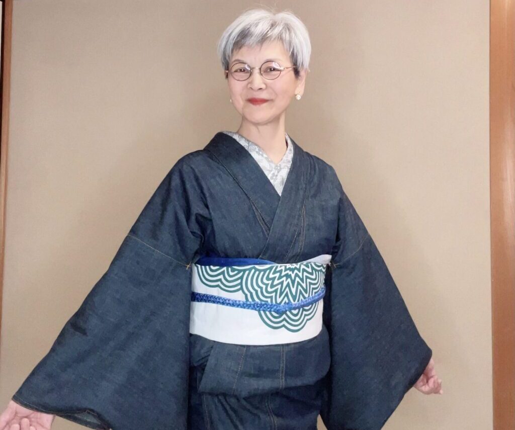 おはしょり調節なしの着方です