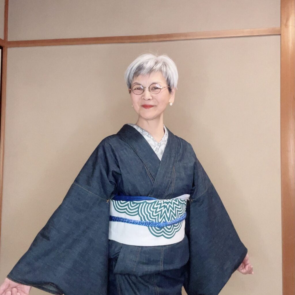 おはしょり調節なしの着方です