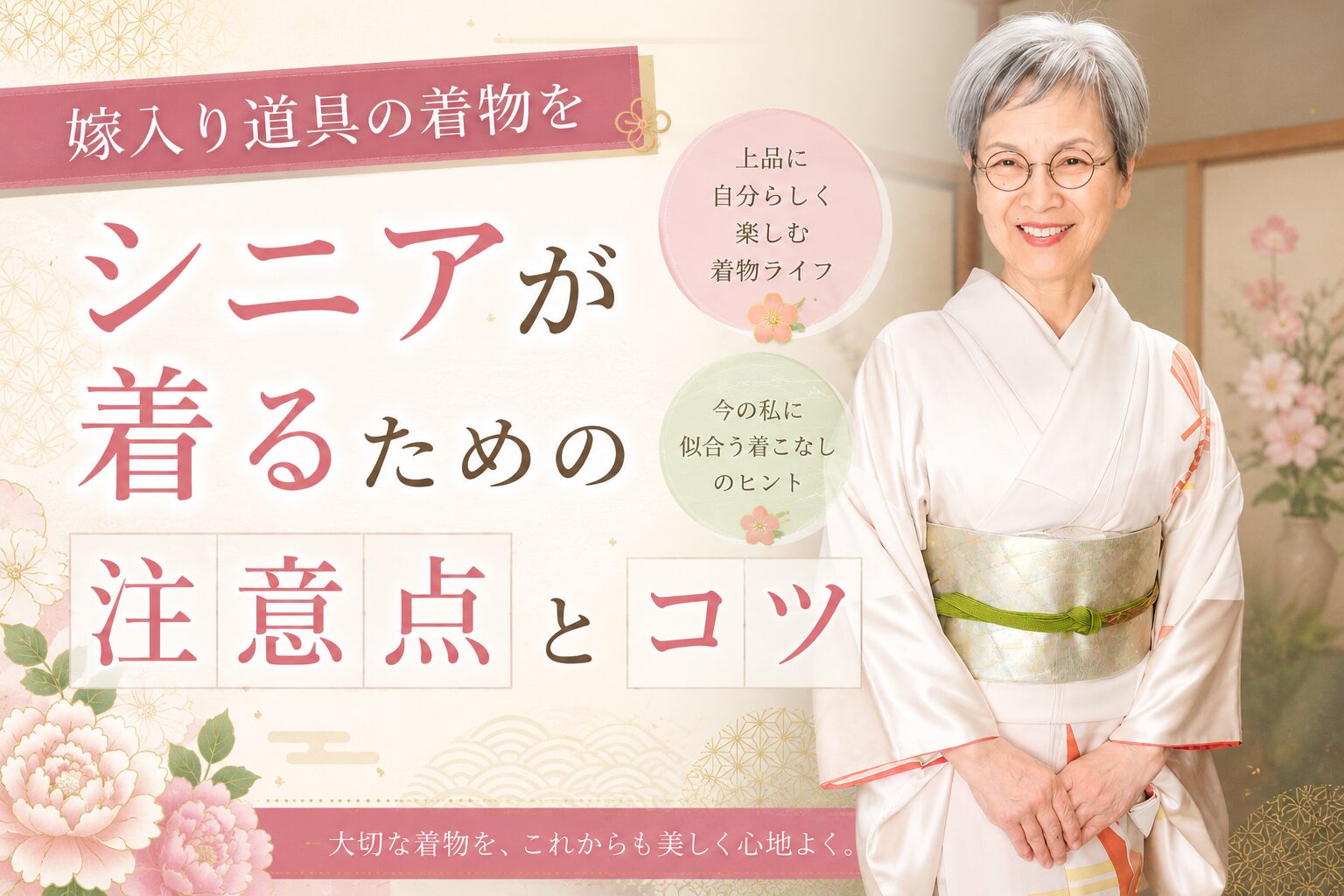 嫁入り道具の着物をシニアが着るための注意点とコツ