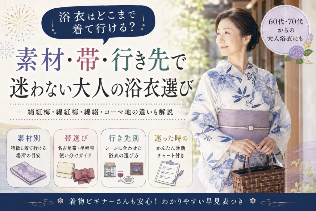 浴衣の格はどう決まる？素材・帯・行き先で考える「大人の浴衣」完全ガイド